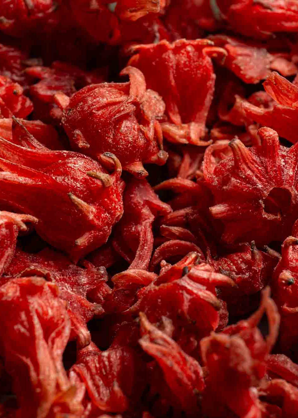 Hibiscus déshydraté sucré en vrac.